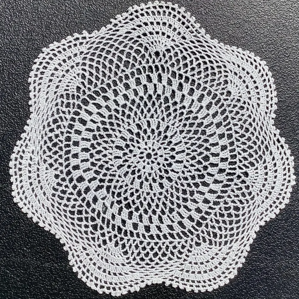 Vintage Handmade Ivory/White Crochet Lace Doily Centerpiece Decor 11